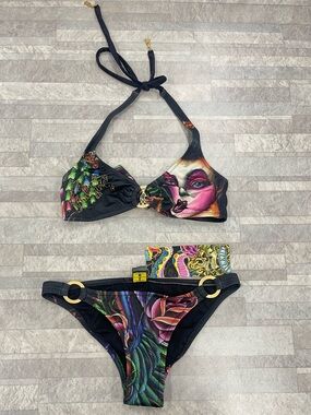 NWT Y2K Christian Audigier 2pc Bikini